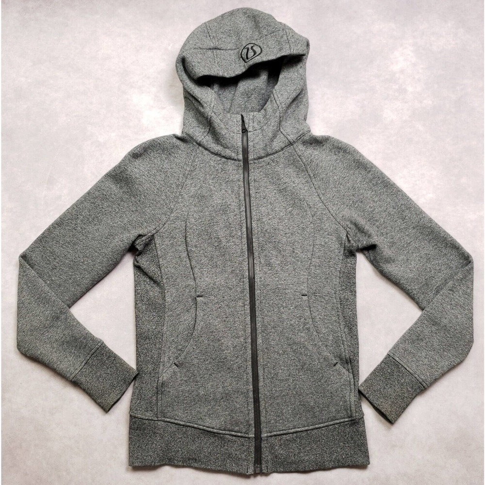 Lululemon Scuba Full-Zip Hoodie Sweatshirt Women's Size 4 Dark Heathered Gray